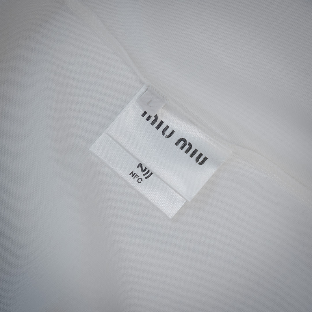 miu 25ss embroidered t-shirt