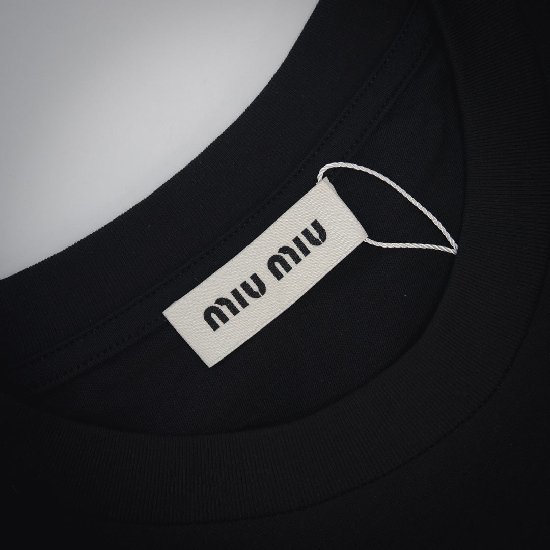 miu 25ss embroidered t-shirt