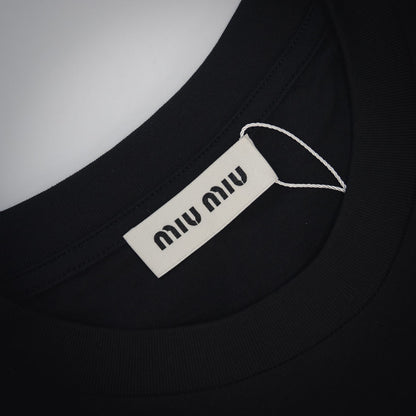 miu 25ss embroidered t-shirt