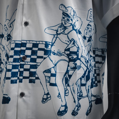 erd 25ss printed buttons shirt