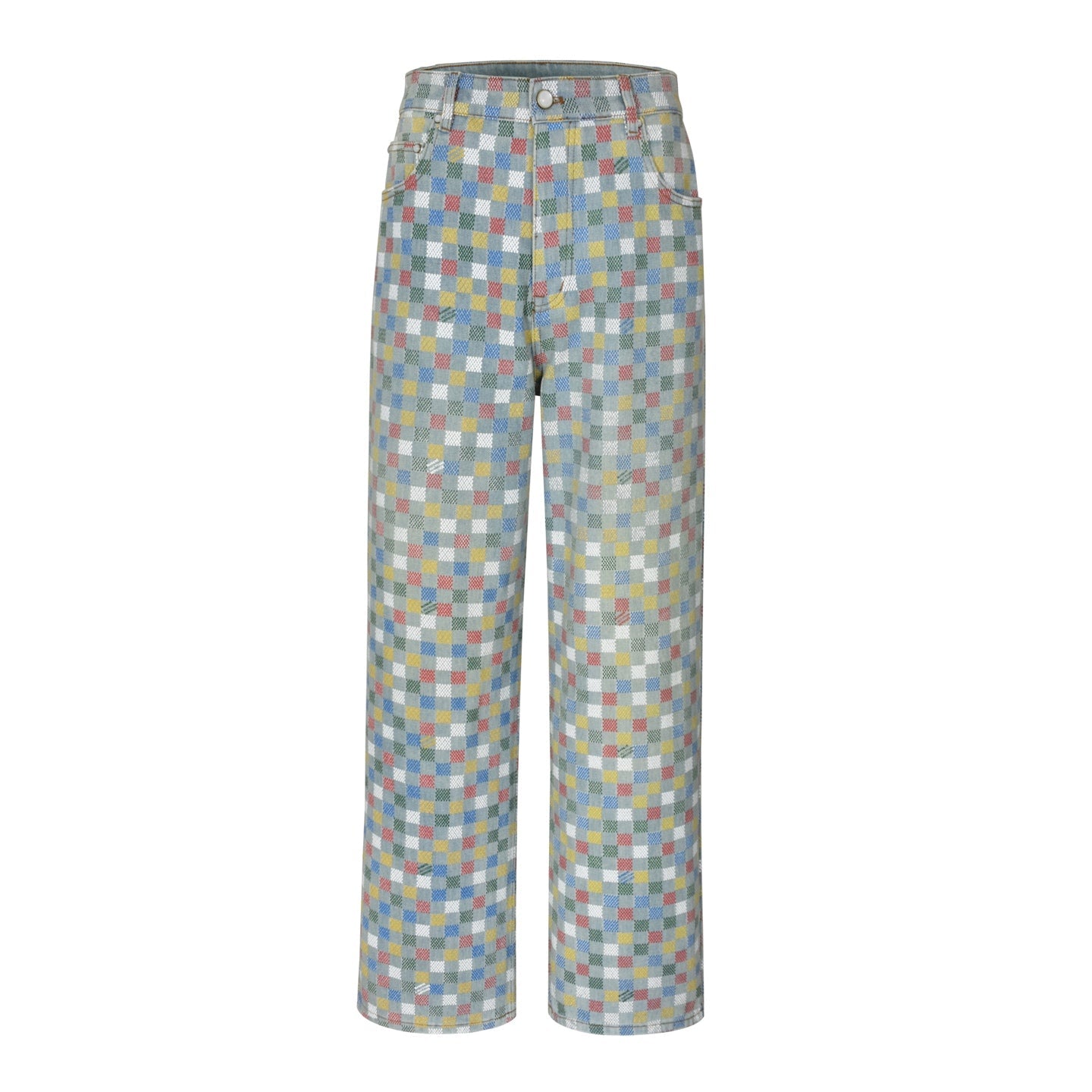 1V jacquard jeans