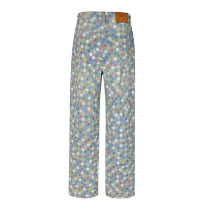 1V jacquard jeans