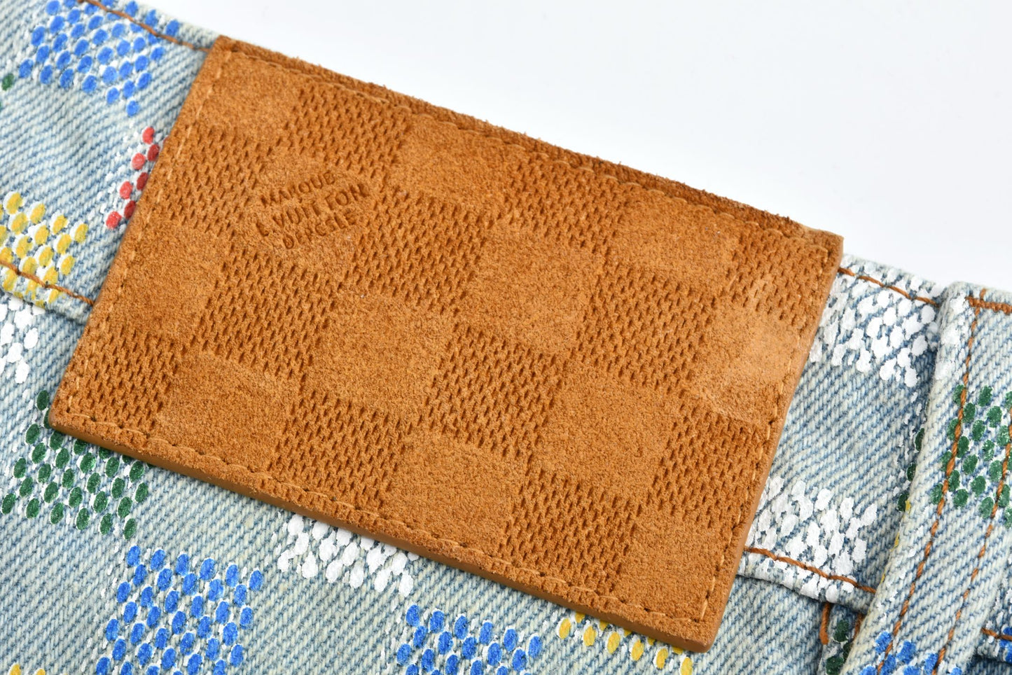 1V jacquard jeans