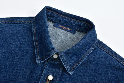 1V 25SS printed denim shirt