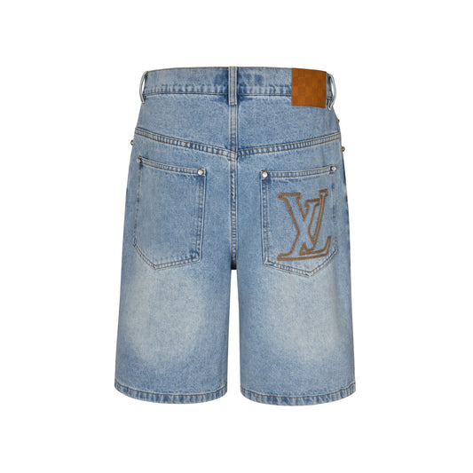 1V 25ss embroidered denim short