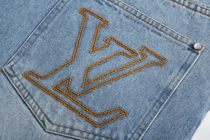 1V 25ss embroidered denim short