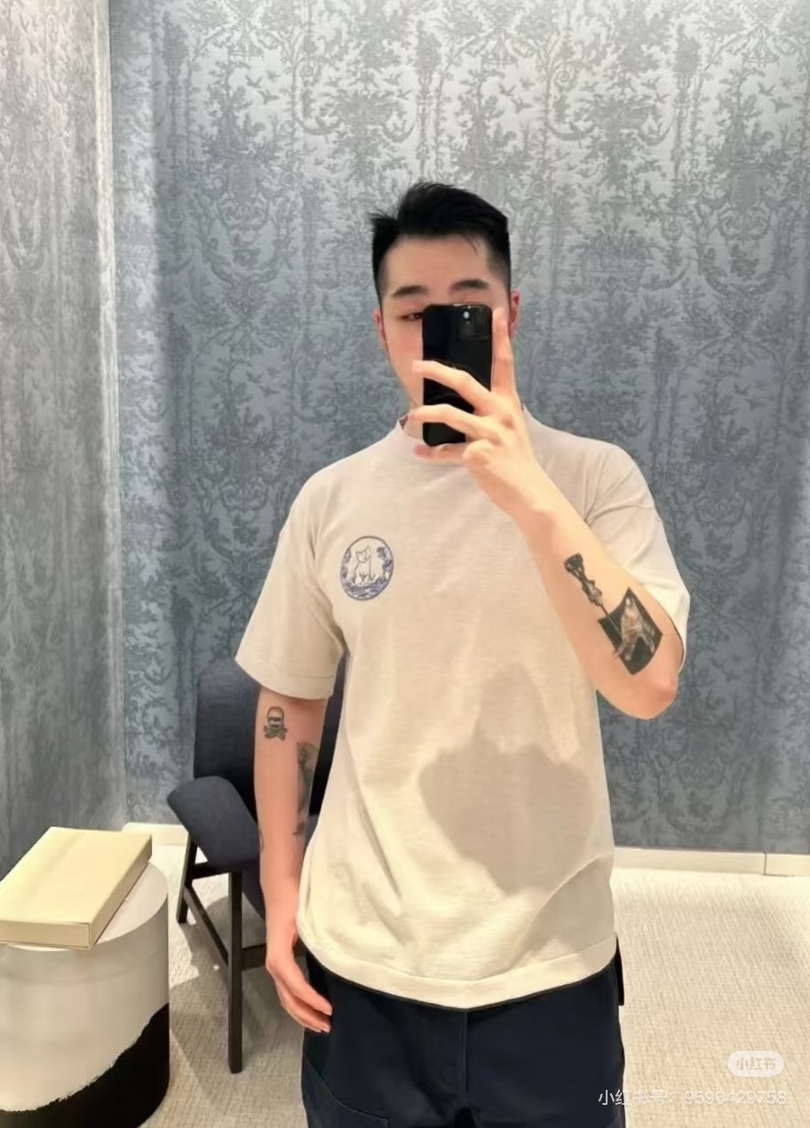 Dio 25ss cat embroidered t-shirt