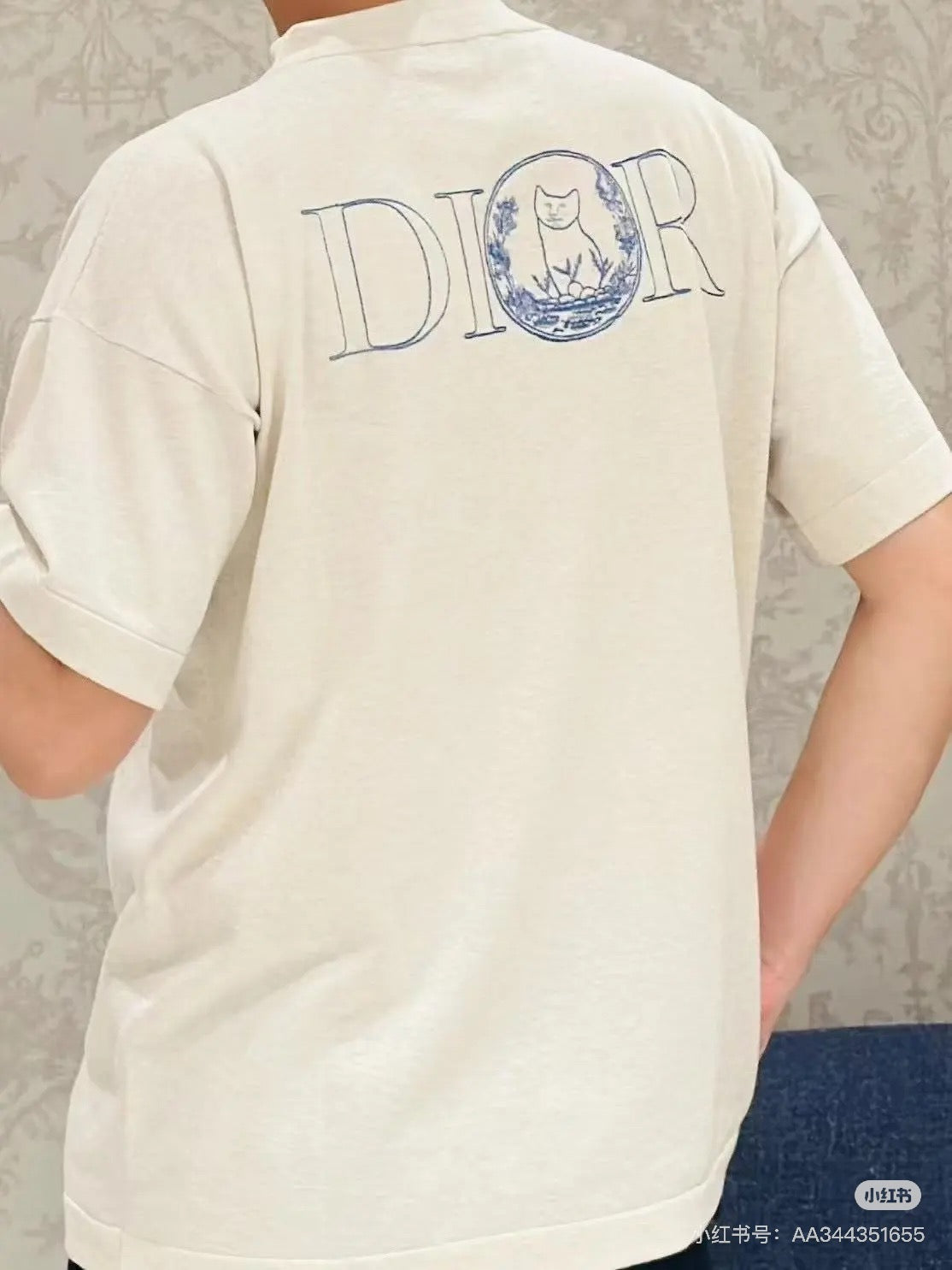 Dio 25ss cat embroidered t-shirt