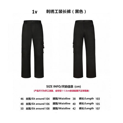 1v 24SS embroidery cargo pants