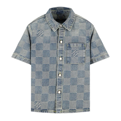 Louis 25ss jacquard denim shirt