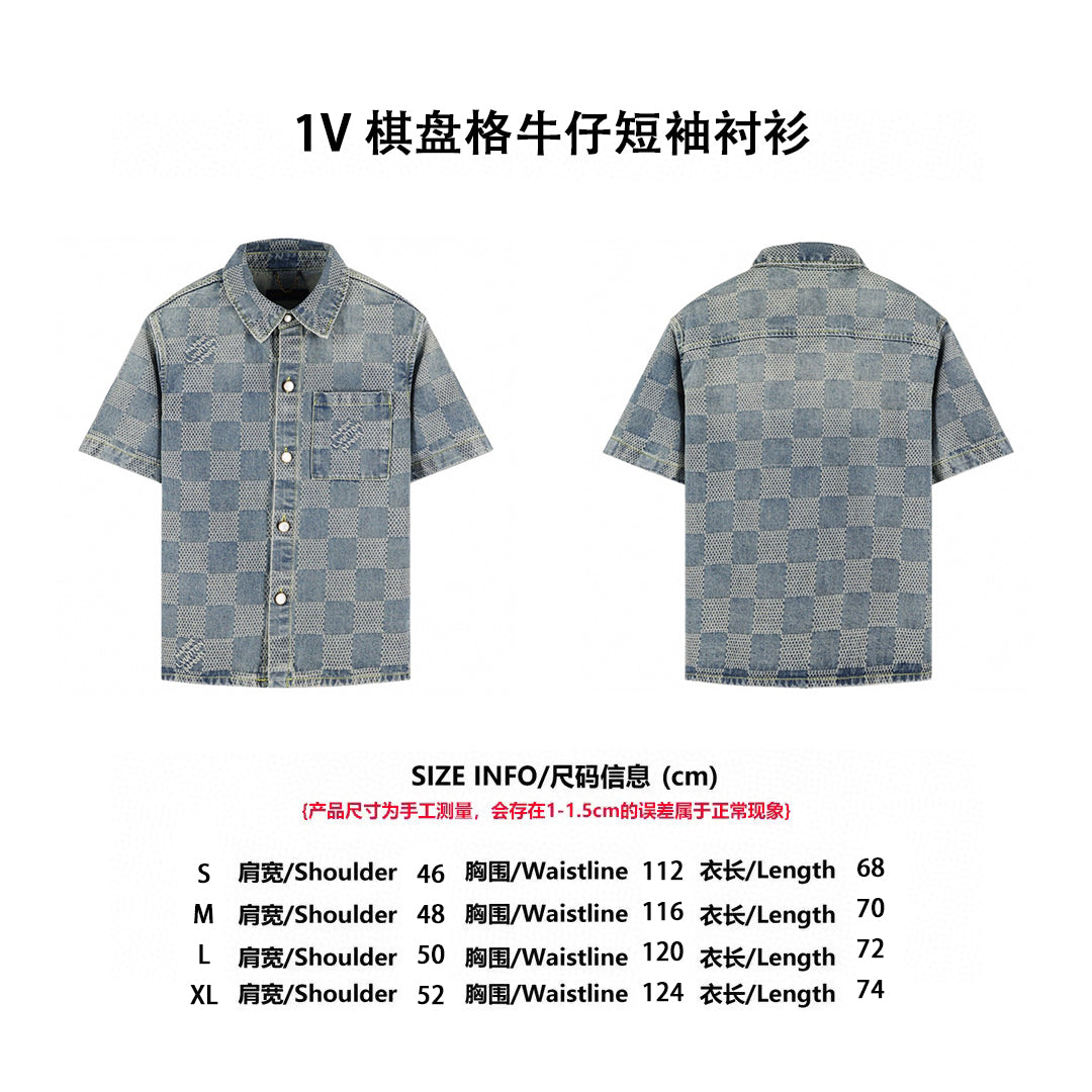 Louis 25ss jacquard denim shirt